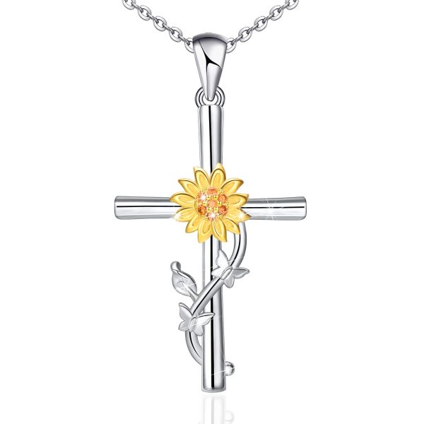 Cross Necklace for Women Sterling Silver Jewelry Pendant Necklace