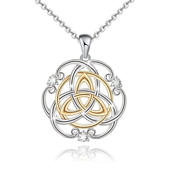 Celtic Necklace for Triquetra Trinity Knot Sterling Silver Irish Celtic Triquetra Necklace