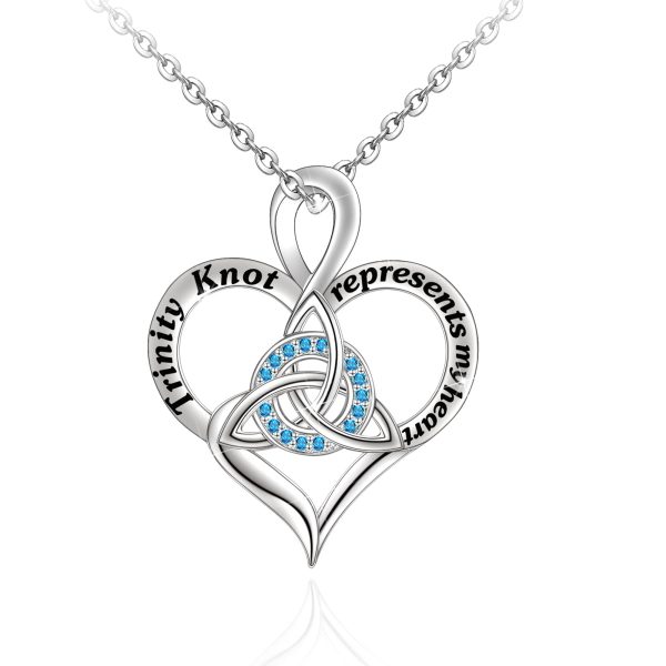 Celtic Necklace Sterling Silver Celtic Knot Necklace for Irish Viking Heart/Cross/Rose/Infinity/Trinity/Dara Knot Celtic Jewelry Memorial Gift
