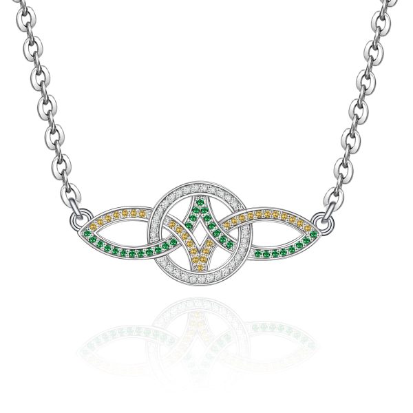 Celtic Necklace Sterling Silver Celtic Knot Necklace for Irish Viking Heart/Cross/Rose/Infinity/Trinity/Dara Knot Celtic Jewelry Memorial Gift
