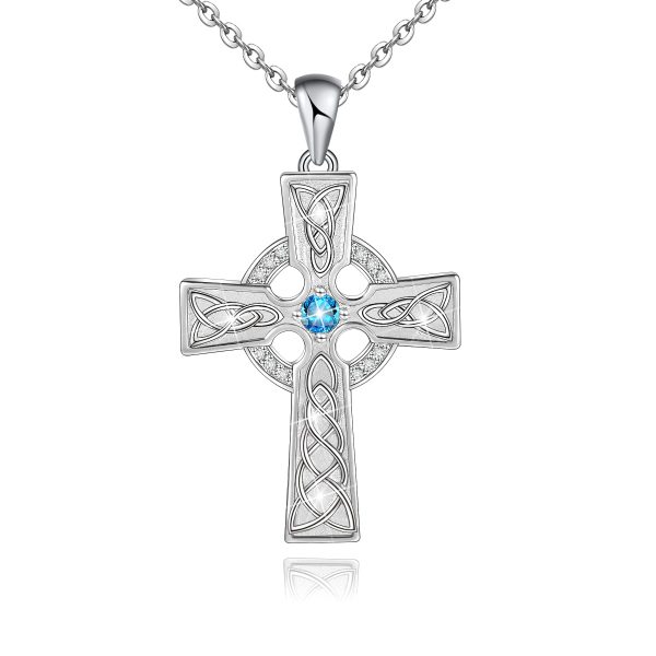Celtic Necklace Sterling Silver Celtic Knot Necklace for Irish Viking Heart/Cross/Rose/Infinity/Trinity/Dara Knot Celtic Jewelry Memorial Gift