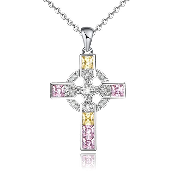 Celtic Necklace Sterling Silver Celtic Knot Necklace for Irish Viking Heart/Cross/Rose/Infinity/Trinity/Dara Knot Celtic Jewelry Memorial Gift