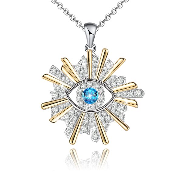 Evil Eye Necklace Sterling Silver Evil Eye Amulet Necklace for Boho Blue Eye Jewelry Christmas Memorial Gift Wife Bride