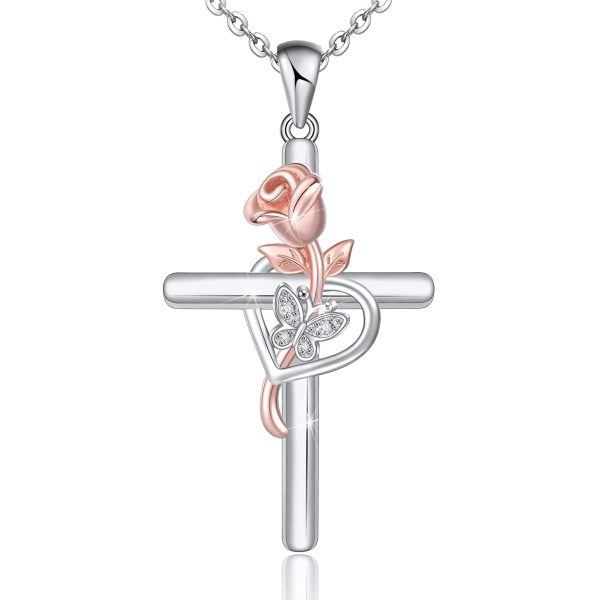Cross Necklace for Women Sterling Silver Jewelry Pendant Necklace