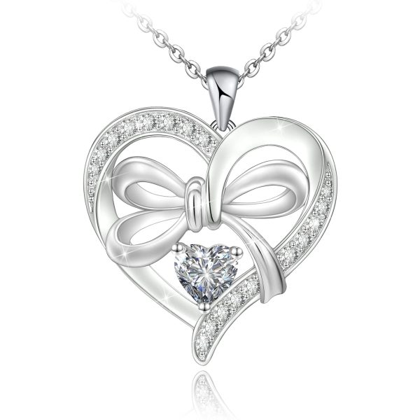Sterling Silver Love Heart Necklace, I Love You Forever Pendant Necklace