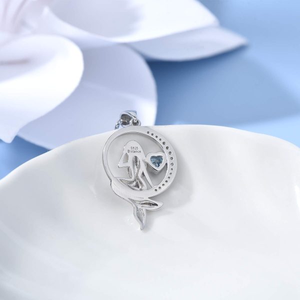 Mermaid Necklace for Teen Girls Classic Sea Mermaid Crescent Moon Necklace Pendant Chritmas Birthday Valentine's Gifts Jewelry - Image 5
