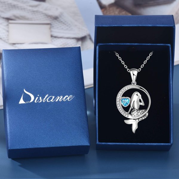 Mermaid Necklace for Teen Girls Classic Sea Mermaid Crescent Moon Necklace Pendant Chritmas Birthday Valentine's Gifts Jewelry - Image 7