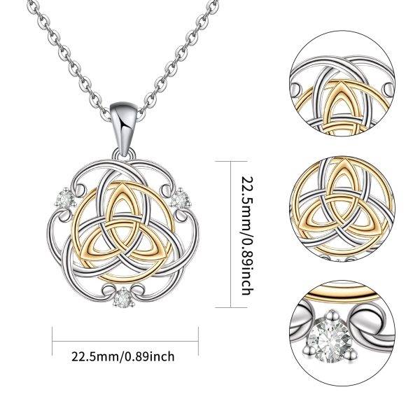 Celtic Necklace for Triquetra Trinity Knot Sterling Silver Irish Celtic Triquetra Necklace - Image 5