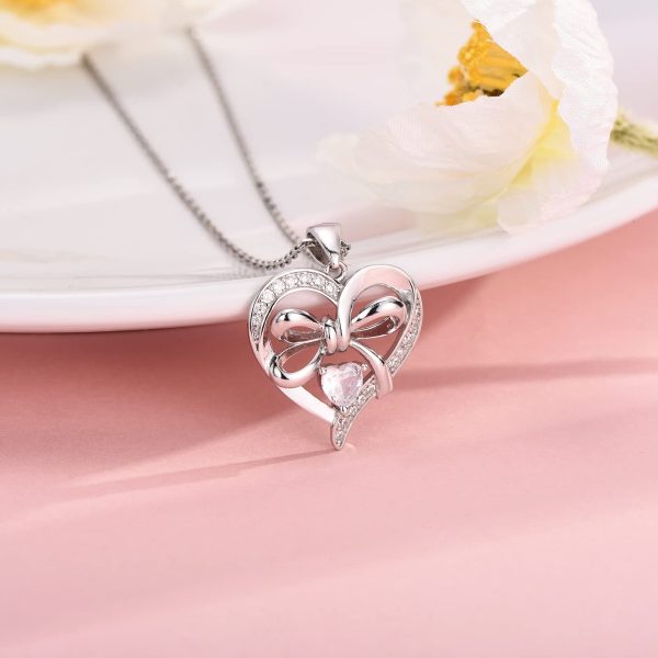 Sterling Silver Love Heart Necklace, I Love You Forever Pendant Necklace - Image 6