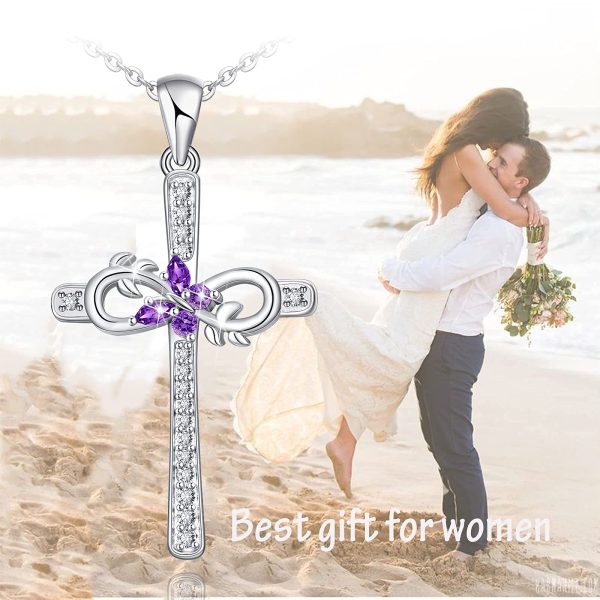Cross Necklace for Women Sterling Silver Jewelry Pendant Necklace - Image 2