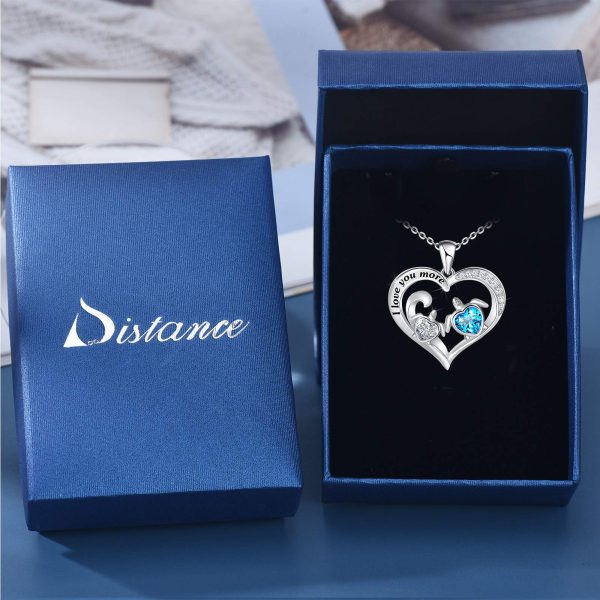 Health and Longevity Mom and Baby Sea Turtle Pendant Necklace for Women Sterling Silver Love Heart Jewelry Gifts - Image 5