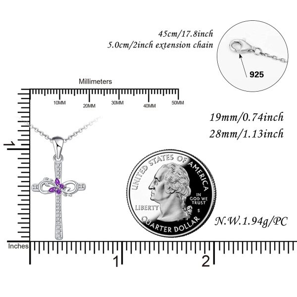 Cross Necklace for Women Sterling Silver Jewelry Pendant Necklace - Image 6
