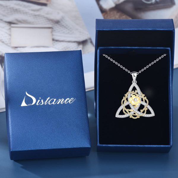 Celtic Necklace Sterling Silver Celtic Knot Necklace for Irish Viking Heart/Cross/Rose/Infinity/Trinity/Dara Knot Celtic Jewelry Memorial Gift - Image 6