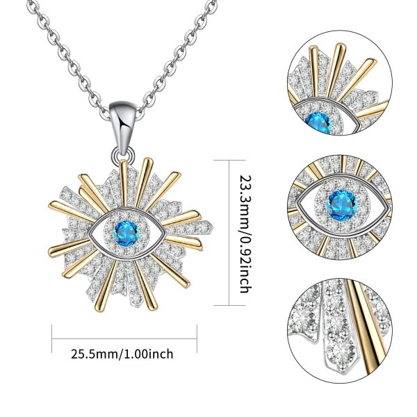 Evil Eye Necklace Sterling Silver Evil Eye Amulet Necklace for Boho Blue Eye Jewelry Christmas Memorial Gift Wife Bride - Image 5