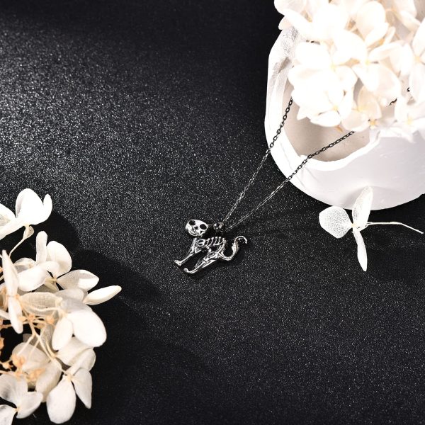 Gothic Necklace Sterling Silver Black Cross/Cat Necklace Cat Cross Gothic Jewelry Christmas Giftfriend - Image 4