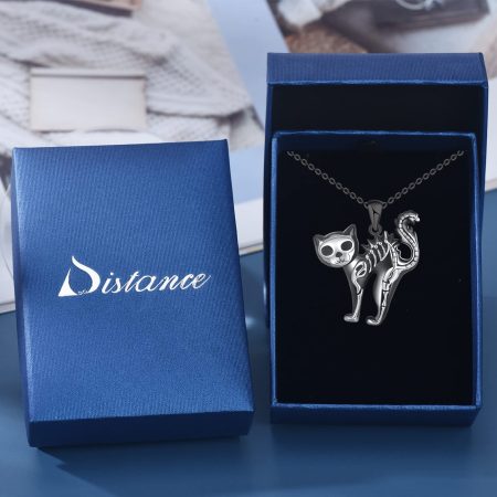 Gothic Necklace Sterling Silver Black Cross/Cat Necklace Cat Cross Gothic Jewelry Christmas Giftfriend - Image 5
