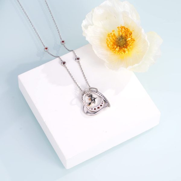 Witch Necklace Sterling Silver Heart Witch Pendant Necklace  with Heart Moon Christmas Birthday Memorial Gift - Image 5
