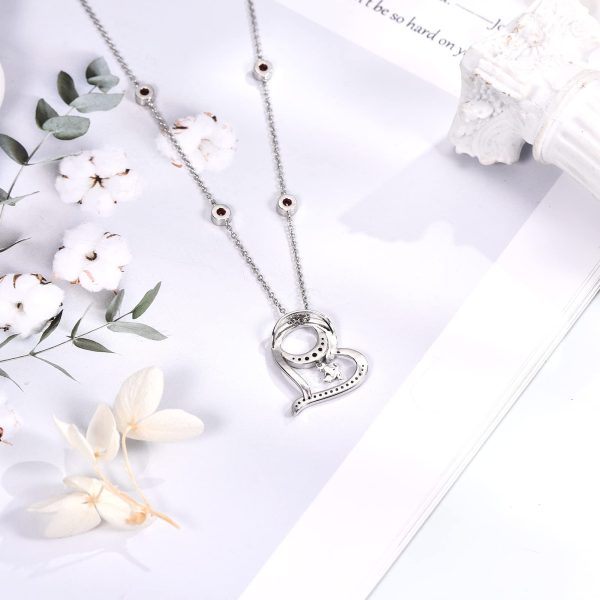 Witch Necklace Sterling Silver Heart Witch Pendant Necklace with Heart Moon Christmas Birthday Memorial Gift - Image 4