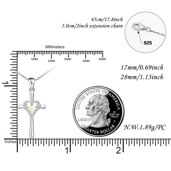 Cross Necklace for Women Sterling Silver Jewelry Pendant Necklace - Image 6