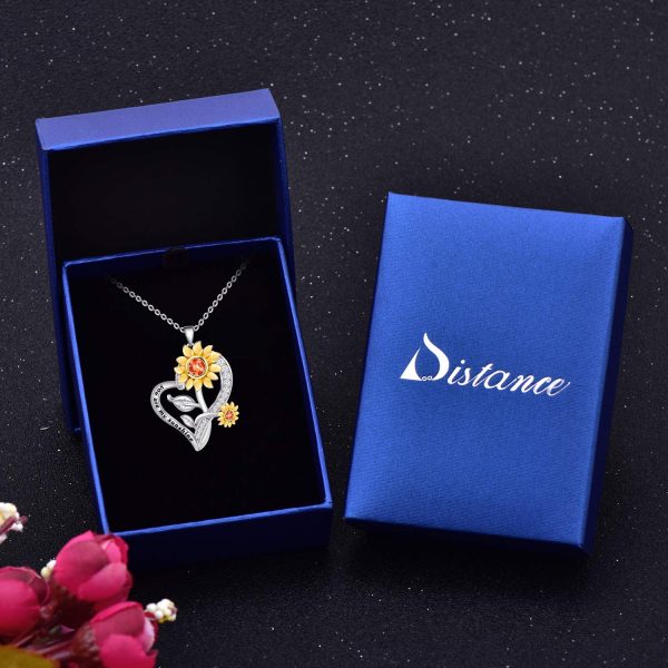 Sunflower Necklace for Women SSterling Silver Heart Necklace Jewelry,You are My Sunshine Pendant Necklaces Jewelry Gifts - Image 4