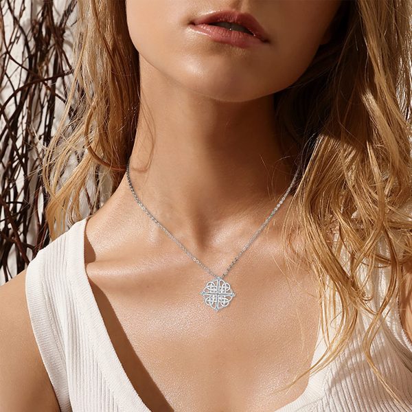 Celtic Necklace Sterling Silver Celtic Knot Necklace for Irish Viking Heart/Cross/Rose/Infinity/Trinity/Dara Knot Celtic Jewelry Memorial Gift - Image 4