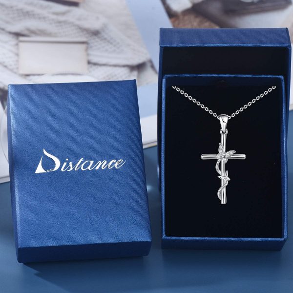 Cross Necklace for Women Sterling Silver Jewelry Pendant Necklace - Image 4