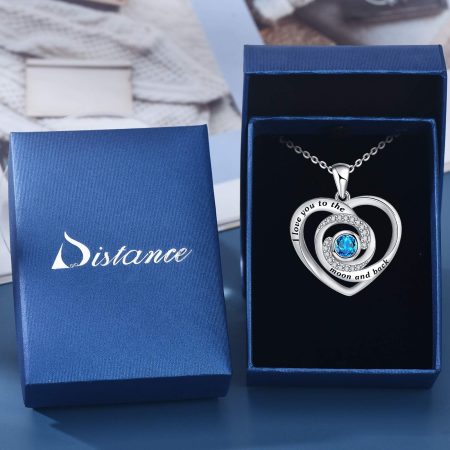 Heart Necklace Sterling Silver I Love You to The Moon and Back Necklace Jewelry - Image 6