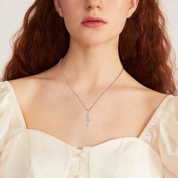 Cross Necklace for Women Sterling Silver Jewelry Pendant Necklace - Image 2