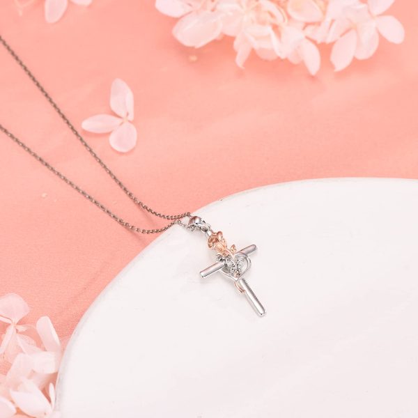 Cross Necklace for Women Sterling Silver Jewelry Pendant Necklace - Image 3