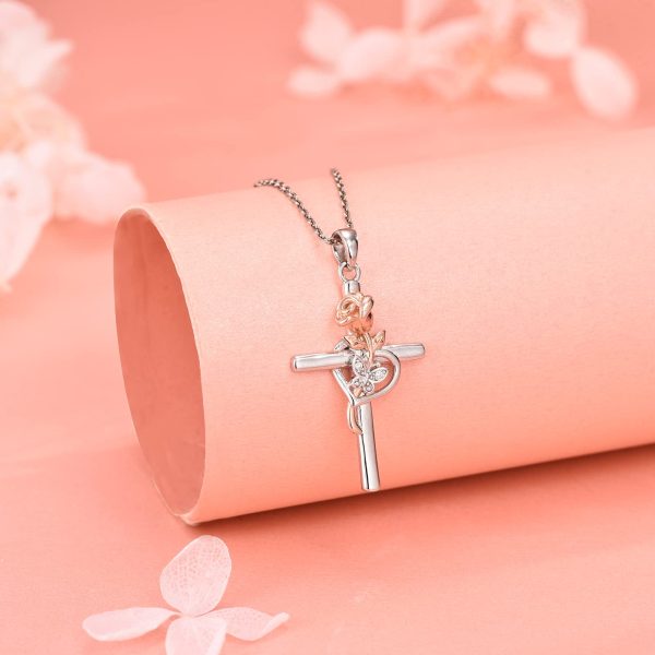Cross Necklace for Women Sterling Silver Jewelry Pendant Necklace - Image 4