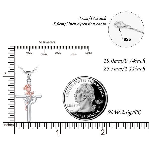 Cross Necklace for Women Sterling Silver Jewelry Pendant Necklace - Image 5