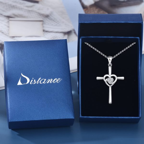 Cross Necklace for Women Sterling Silver Jewelry Pendant Necklace - Image 4