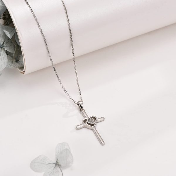 Cross Necklace for Women Sterling Silver Jewelry Pendant Necklace - Image 6