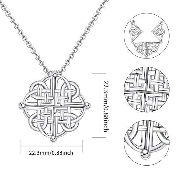 Celtic Necklace Sterling Silver Celtic Knot Necklace for Irish Viking Heart/Cross/Rose/Infinity/Trinity/Dara Knot Celtic Jewelry Memorial Gift - Image 5
