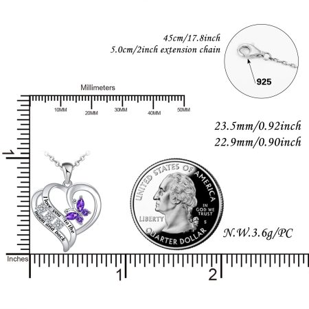 Heart Necklace Sterling Silver 18k Moon Heart Pendant - Image 5
