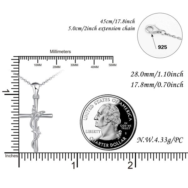 Cross Necklace for Women Sterling Silver Jewelry Pendant Necklace - Image 6