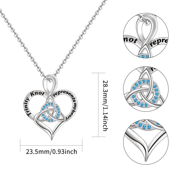 Celtic Necklace Sterling Silver Celtic Knot Necklace for Irish Viking Heart/Cross/Rose/Infinity/Trinity/Dara Knot Celtic Jewelry Memorial Gift - Image 5