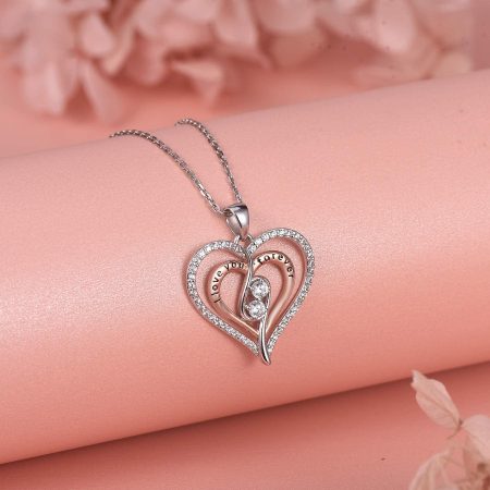 I Love You Forever Necklace Sterling Silver Heart Pendant Necklace - Image 4
