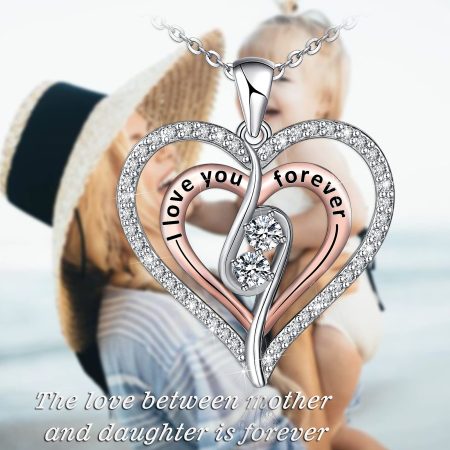 I Love You Forever Necklace Sterling Silver Heart Pendant Necklace - Image 7