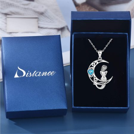 Sterling Silver Classic Sea Mermaid Crescent Moon Necklace Pendant Valentine's Gifts Jewelry - Image 3