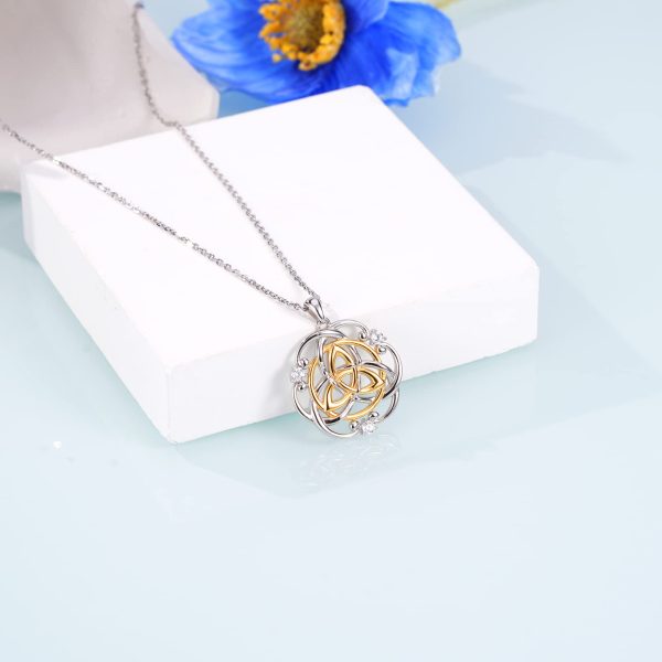 Celtic Necklace for Triquetra Trinity Knot Sterling Silver Irish Celtic Triquetra Necklace - Image 2
