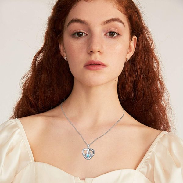 Moon Heart Necklace Sterling Silver I Love You to The Moon and Back Pendant - Image 2