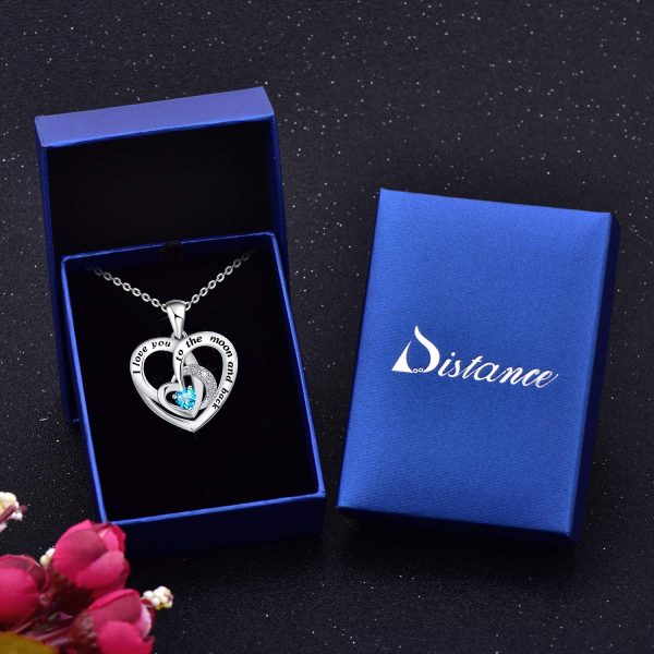 Moon Heart Necklace Sterling Silver I Love You to The Moon and Back Pendant - Image 5
