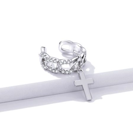 Exquisite Minimalist Cross Ear Cuff - Image 3