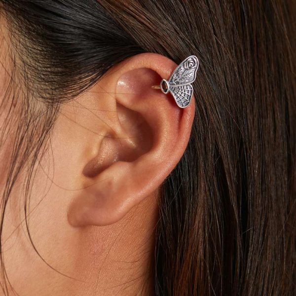 Vintage Ear Cuff Butterfly Earrings - Image 2