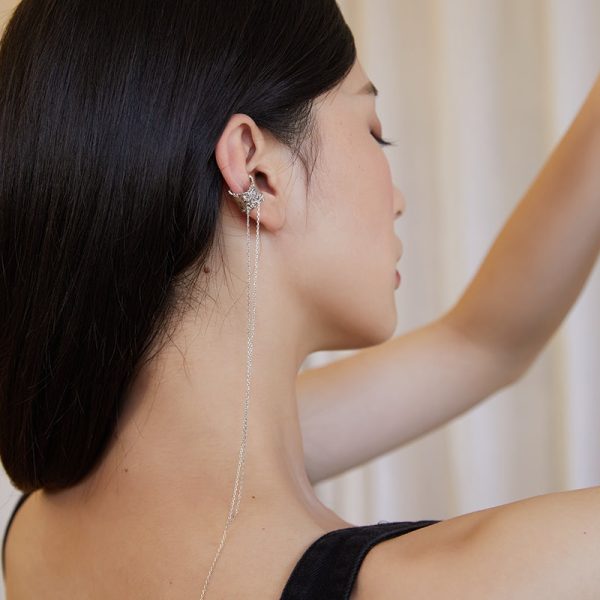 Single Long Ear Cuffs Silver - Image 2