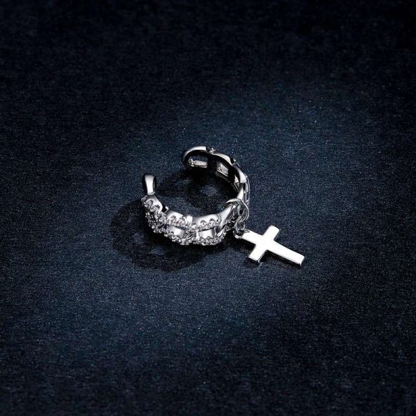 Exquisite Minimalist Cross Ear Cuff - Image 4