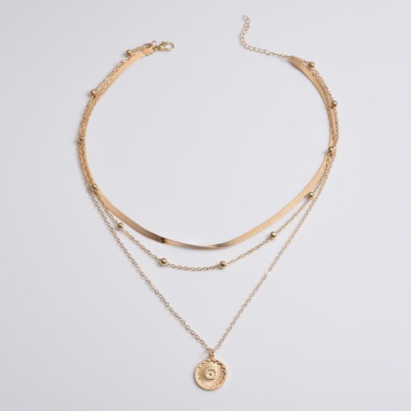 Simple Layered Lotus Pendant Necklace - Image 2
