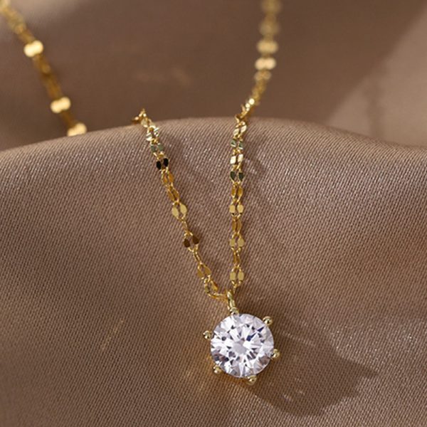 Fashion Solitaire Pendant Clavicle Chain Necklace