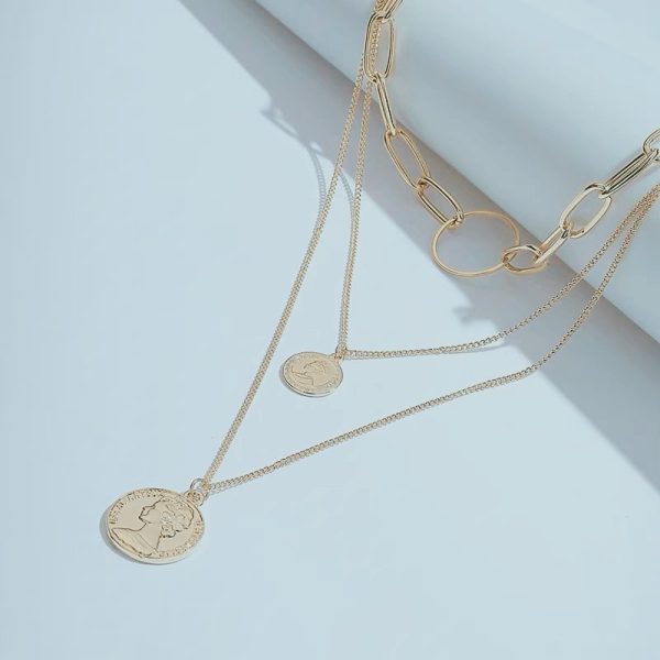 Thick Necklace Fashion Man Avatar Geometric Multilayer Necklace - Image 2